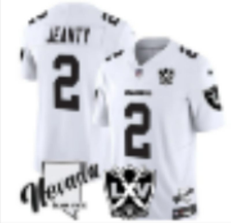 Men 2025 Oakland Raiders #2 Jeanty White Retro Third Generation Nike Limited NFL Jersey style 03